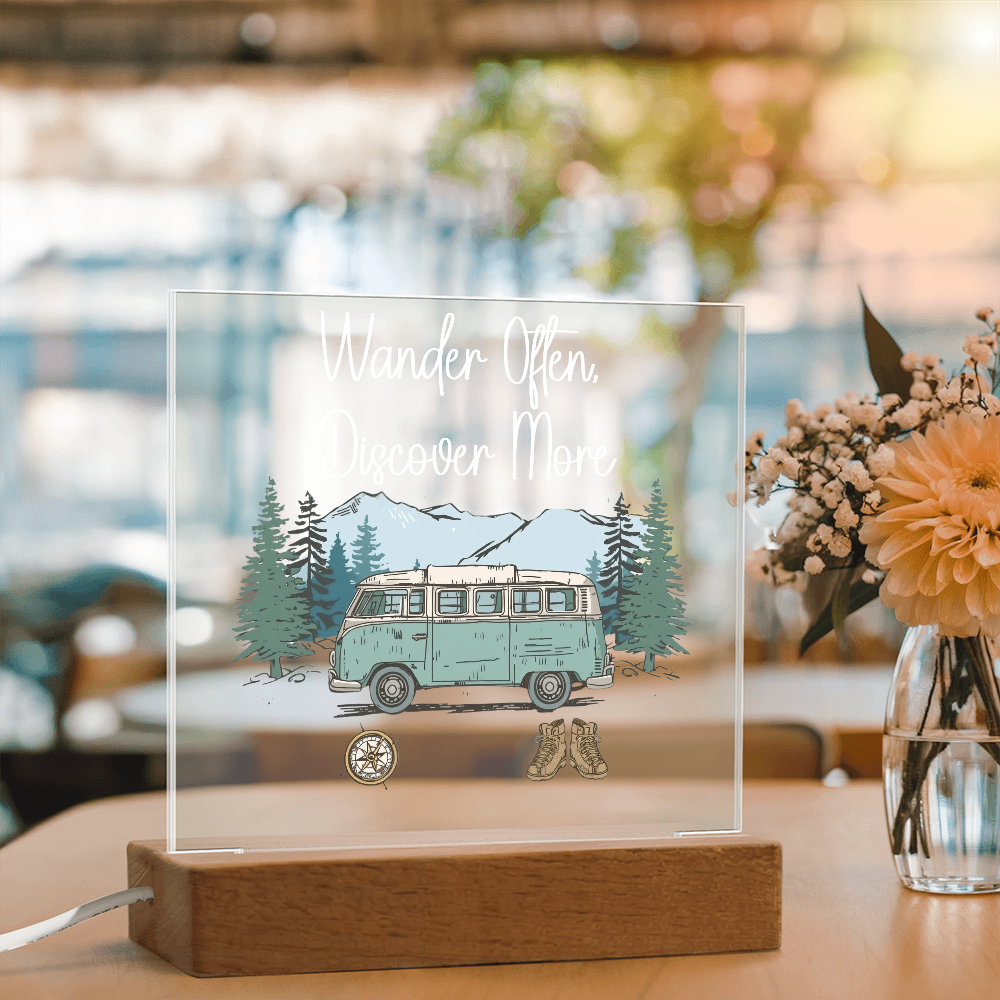 Wander Often, Discover More Acrylic Night Light