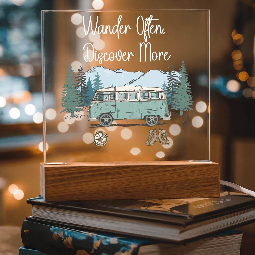 Wander Often, Discover More Acrylic Night Light