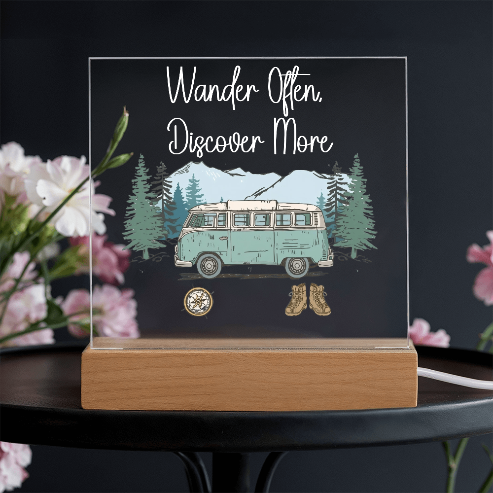 Wander Often, Discover More Acrylic Night Light