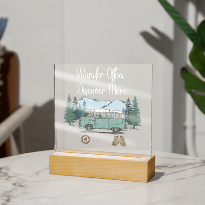 Wander Often, Discover More Acrylic Night Light