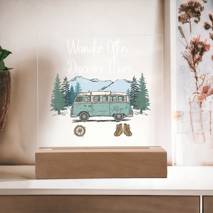 Wander Often, Discover More Acrylic Night Light