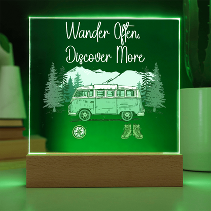 Wander Often, Discover More Acrylic Night Light
