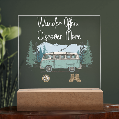 Wander Often, Discover More Acrylic Night Light