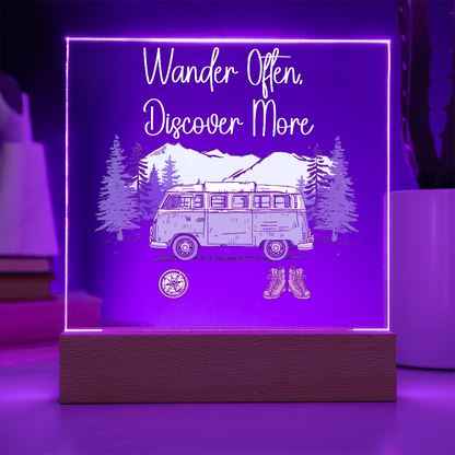 Wander Often, Discover More Acrylic Night Light