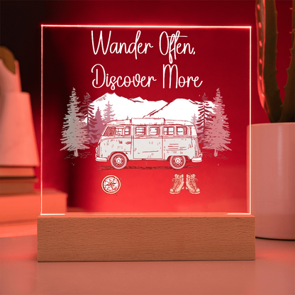 Wander Often, Discover More Acrylic Night Light
