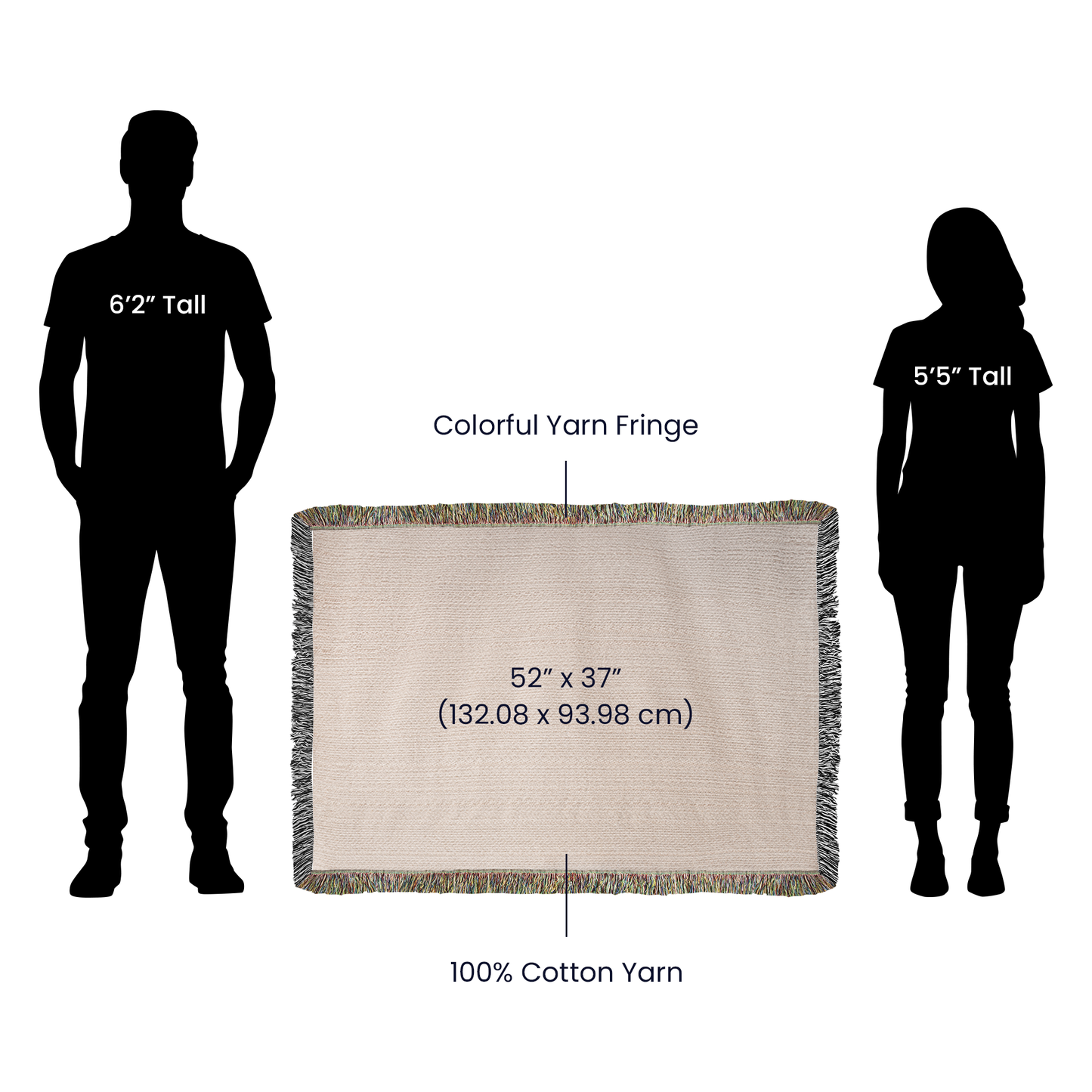 Watercolor Family Portrait Woven Blanket