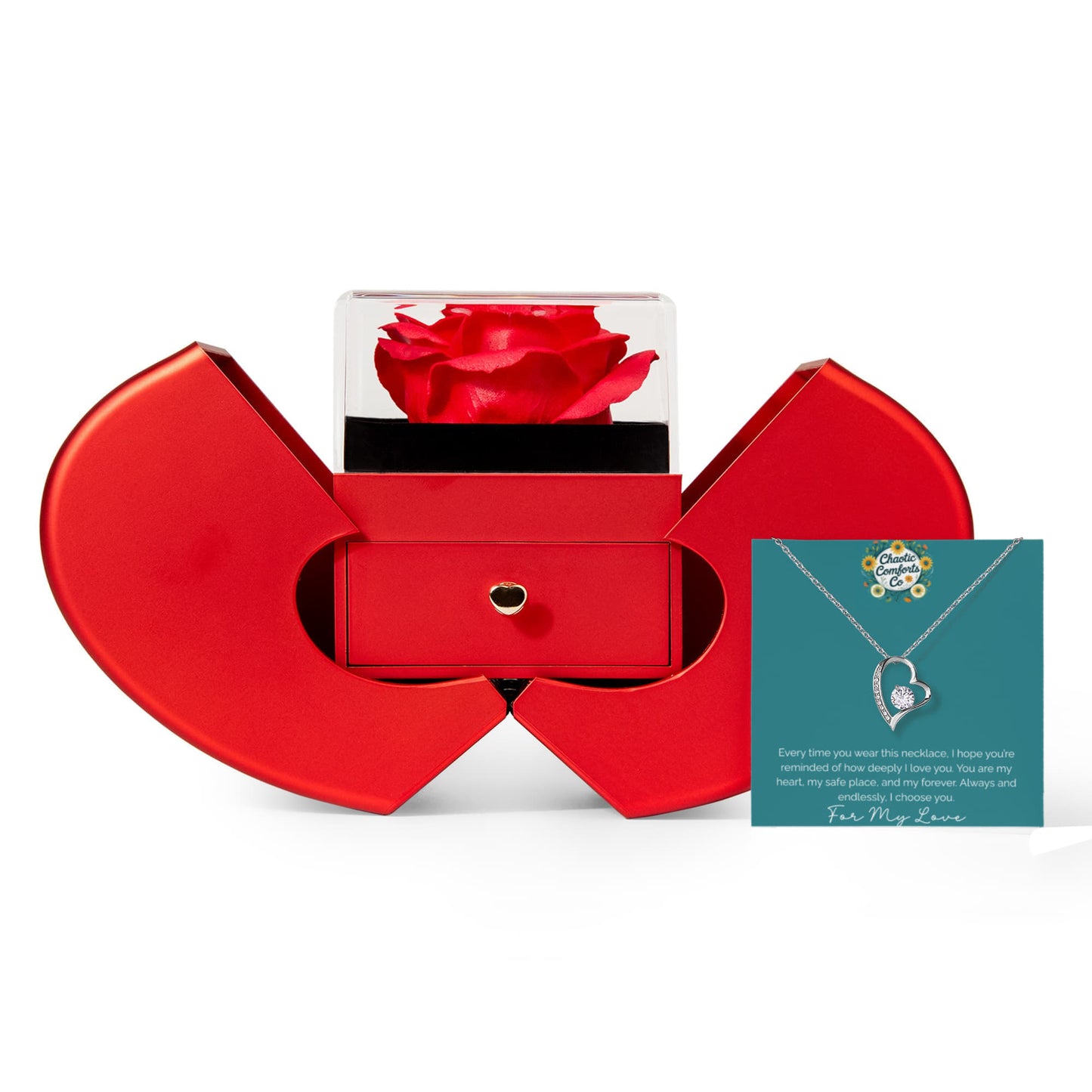 For My Love Forever Love Necklace and Heart Box Gift Set