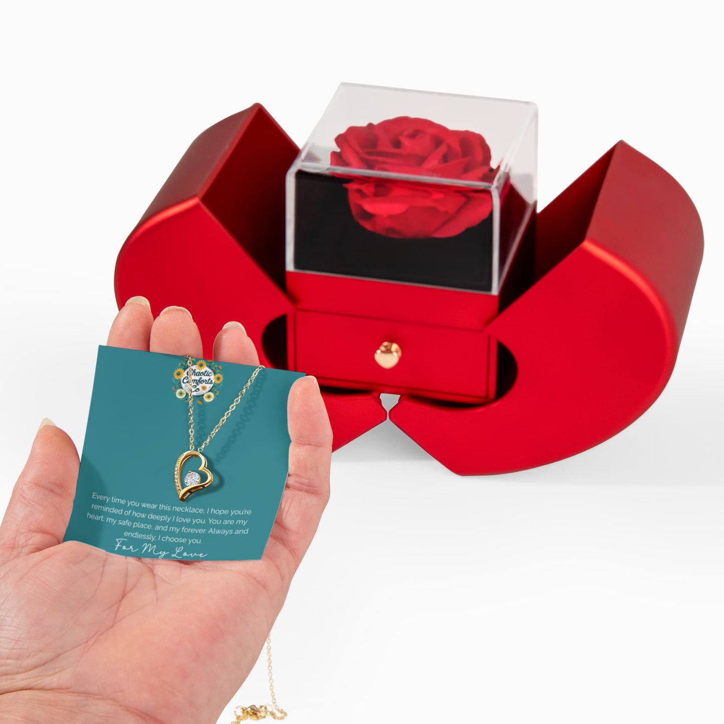 For My Love Forever Love Necklace and Heart Box Gift Set