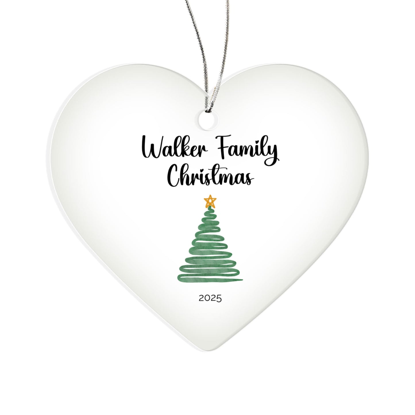 Personalized Family Tree Acrylic Heart Ornament