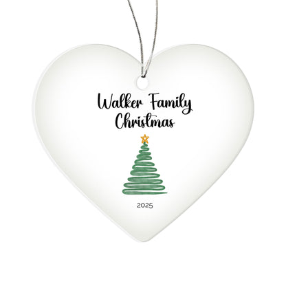Personalized Family Tree Acrylic Heart Ornament