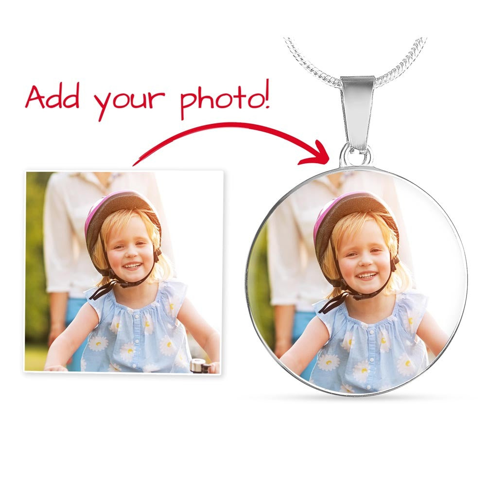 Custom Photo Circle Necklace With Engraving