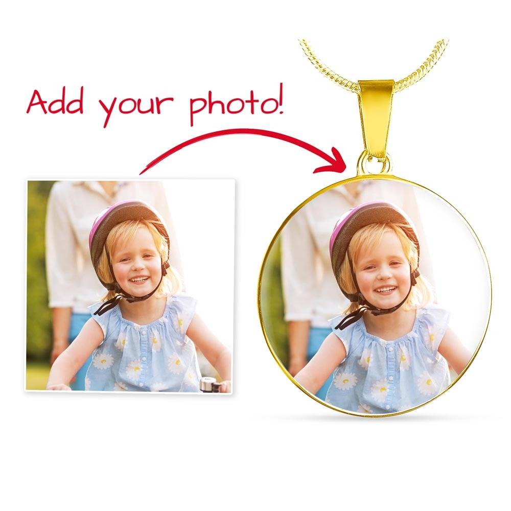 Custom Photo Circle Necklace With Engraving