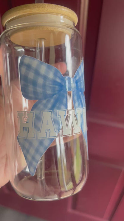 Coquette Bow Hawks Glass Can (18.7 oz)