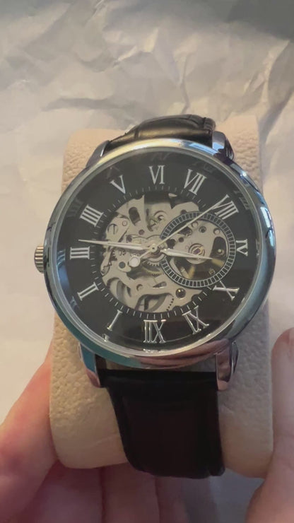 To My Bad Ass Bearded Hubby - Men's Openwork Watch