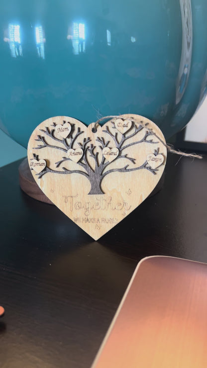 Family Tree Heart Personalized Ornament