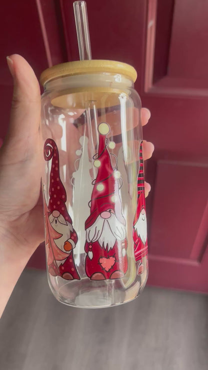 Holiday Gnomes Glass Can (18.7 oz)
