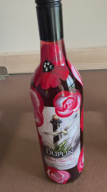 Hand-Painted Glass Bottle