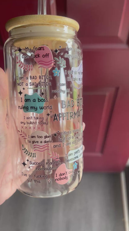 Bad B*tch Affirmations Glass Can (18.7 oz)